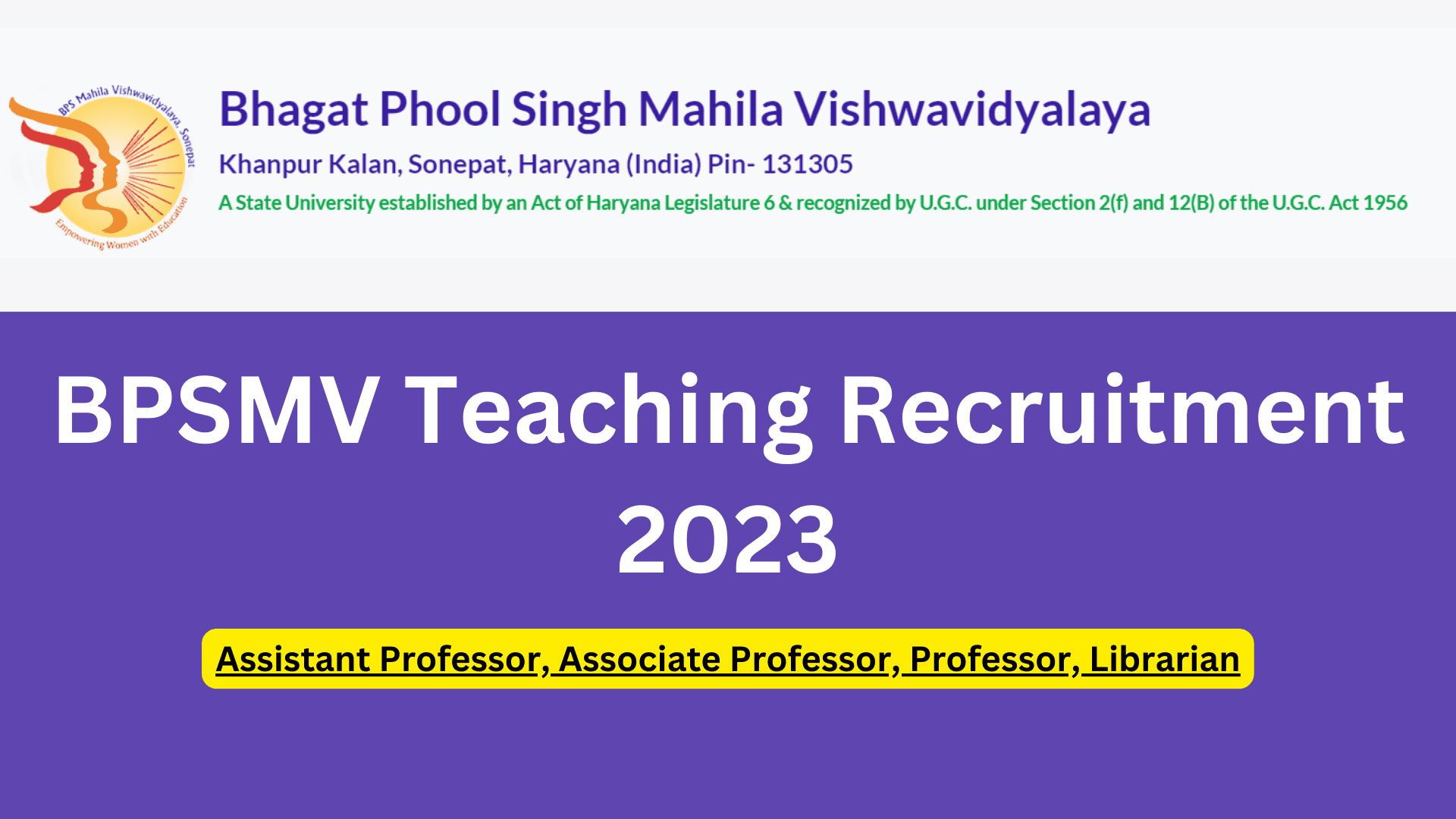 Bpsmv Teaching Recruitment 2023 Download Notification Pdf Apply Online Govt Jobs Sarkari 