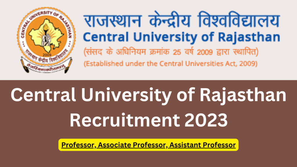 Central University Recruitment 2023 Download Notification PDF, Check