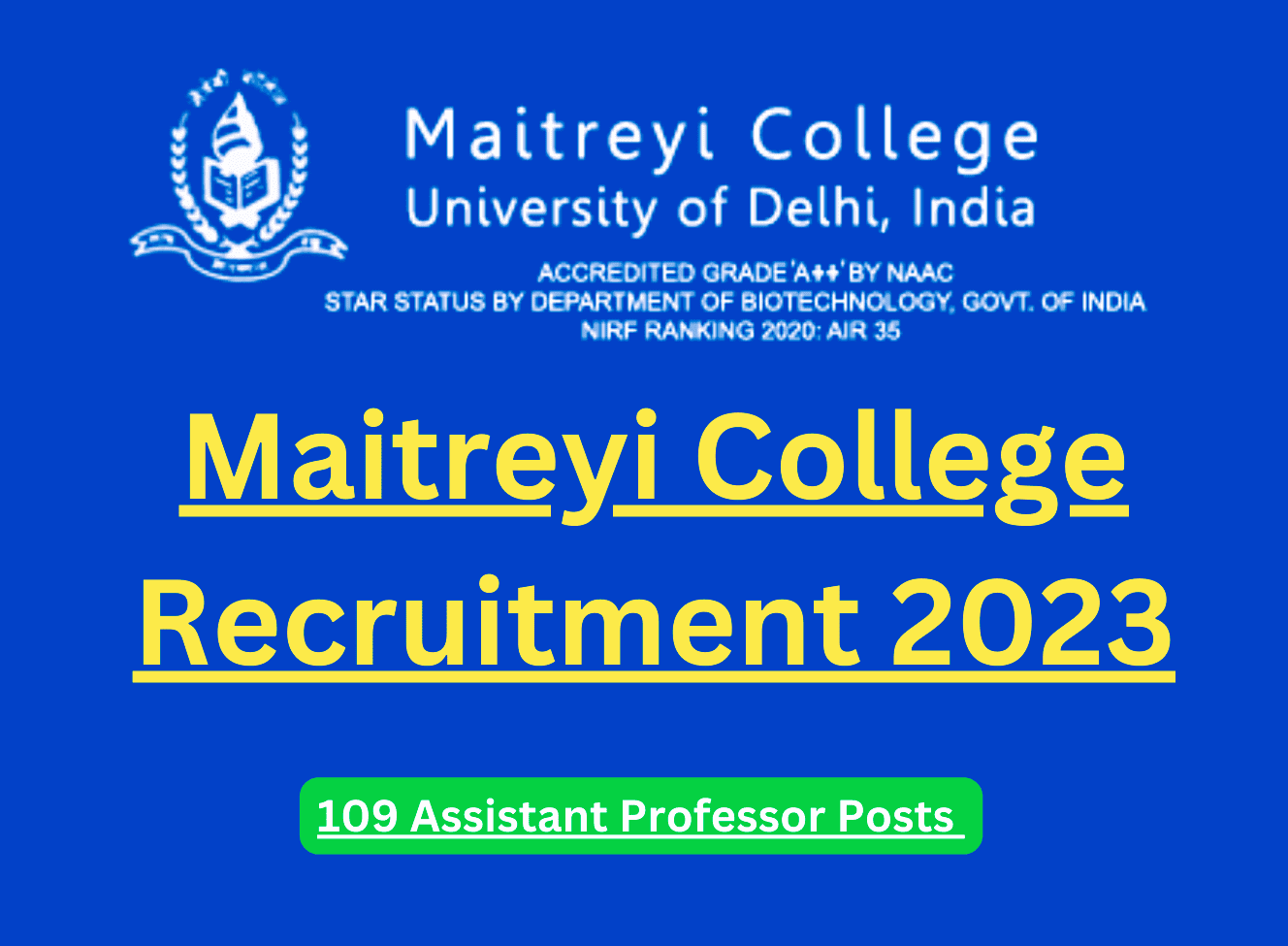 Maitreyi College Recruitment 2023