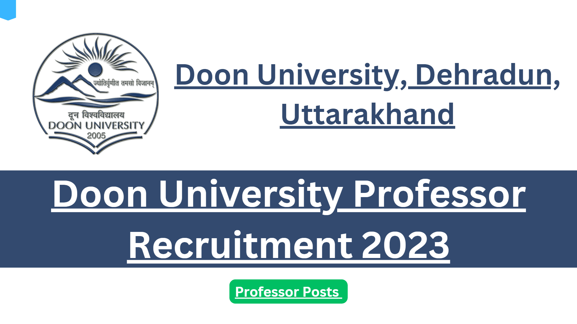 Doon University Professor Recruitment 2023
