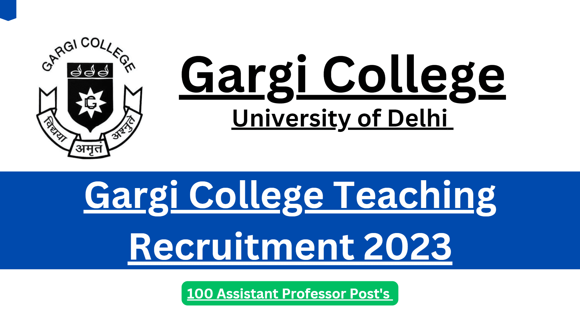 Gargi College Teaching Recruitment 2023