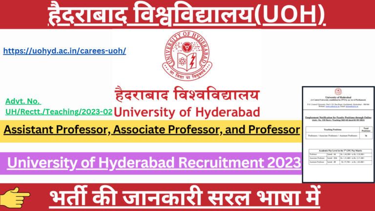 University Of Hyderabad Recruitment 2023 | University Of Hyderabad ...