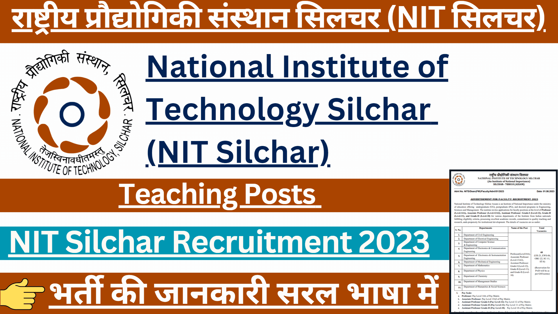 NIT Silchar Recruitment 2023