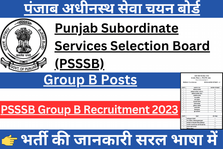 Punjab SSSB Recruitment 2023