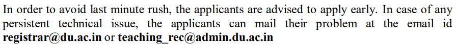 Delhi University Faculty Recruitment 2023 Helpline