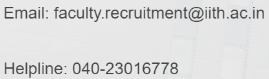 IIT Hyderabad Assistant Professor Recruitment 2023 Helpline