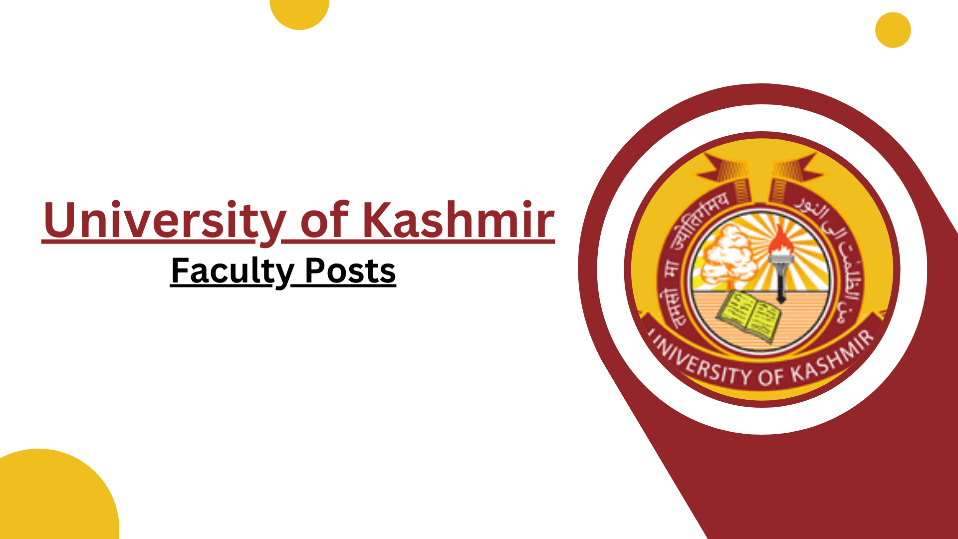 Kashmir University Faculty Recruitment 2024 Kashmir University
