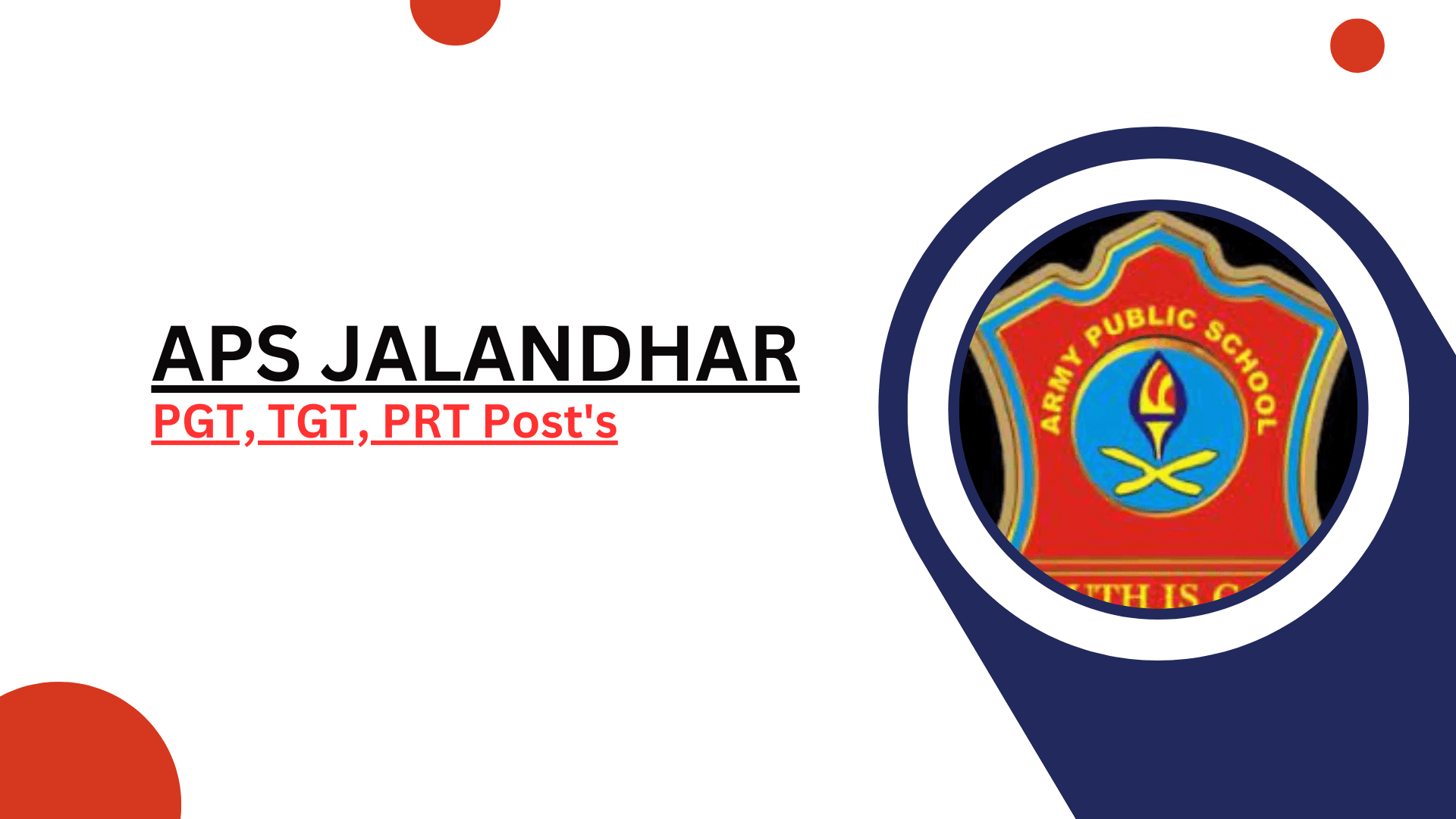 APS Jalandhar PGT Recruitment 2024