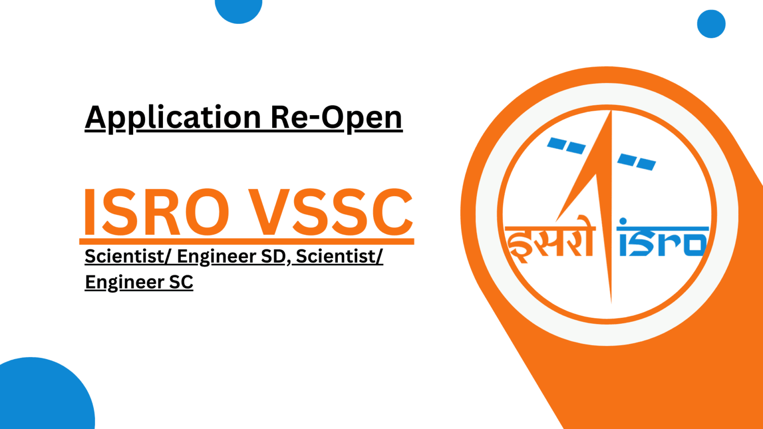 Isro Vssc Recruitment 2024 Application Form Reopen For Scientist