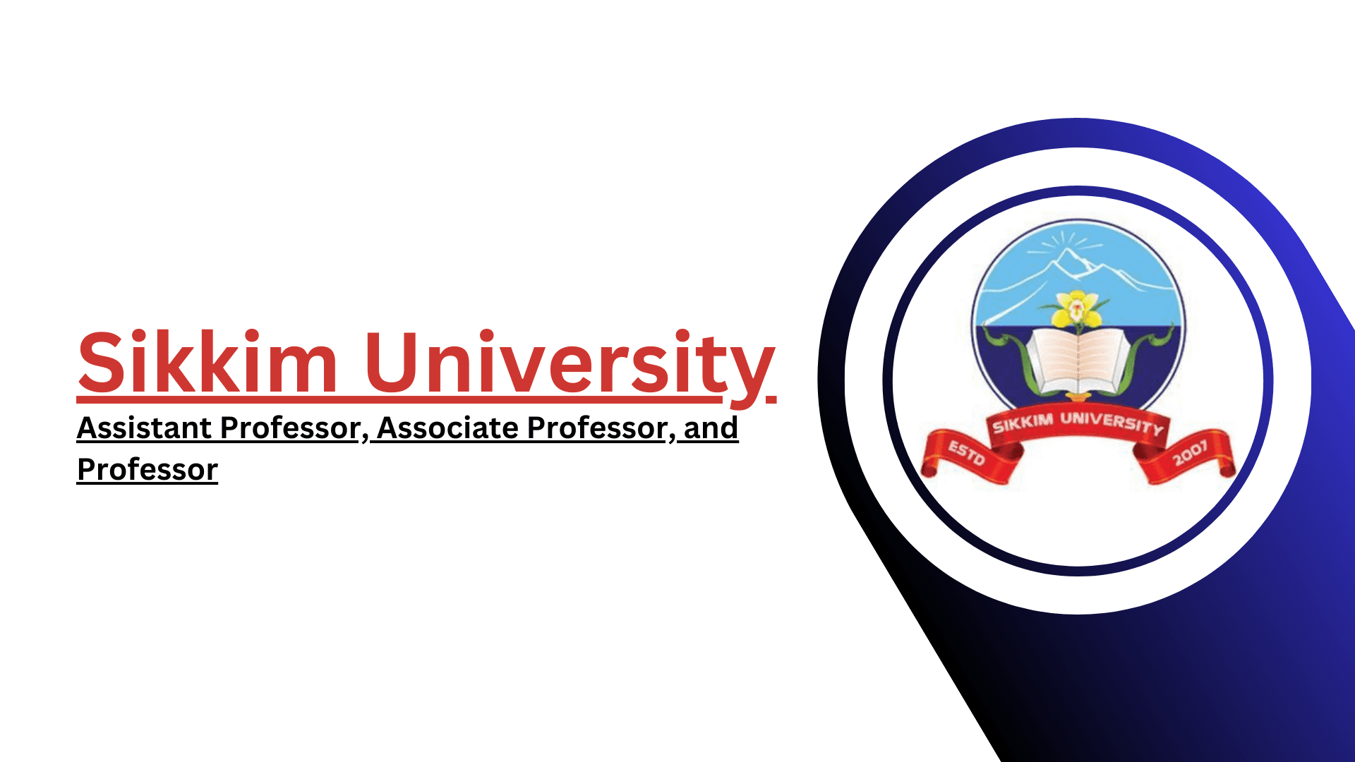 Sikkim University Faculty Recruitment 2024