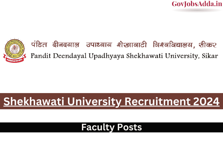 Shekhawati University Assistant Professor Recruitment 2024